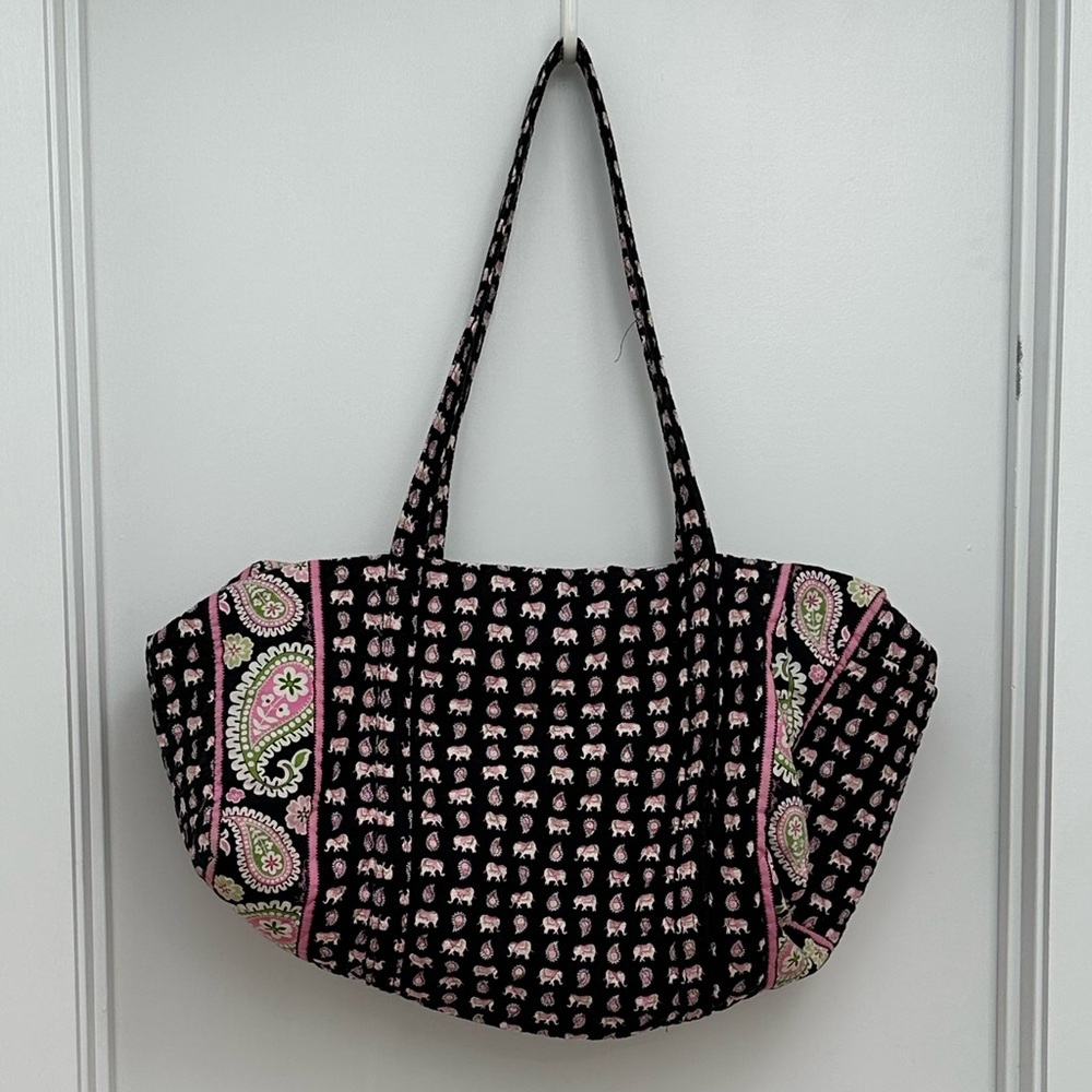 Vera Bradley large duffle bag in pink elephant print (retired)